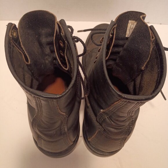 Vintage RED WING Boots Men 9D Black Leather Lace-up Logger Max 24193 Moto Grunge - Picture 12 of 15